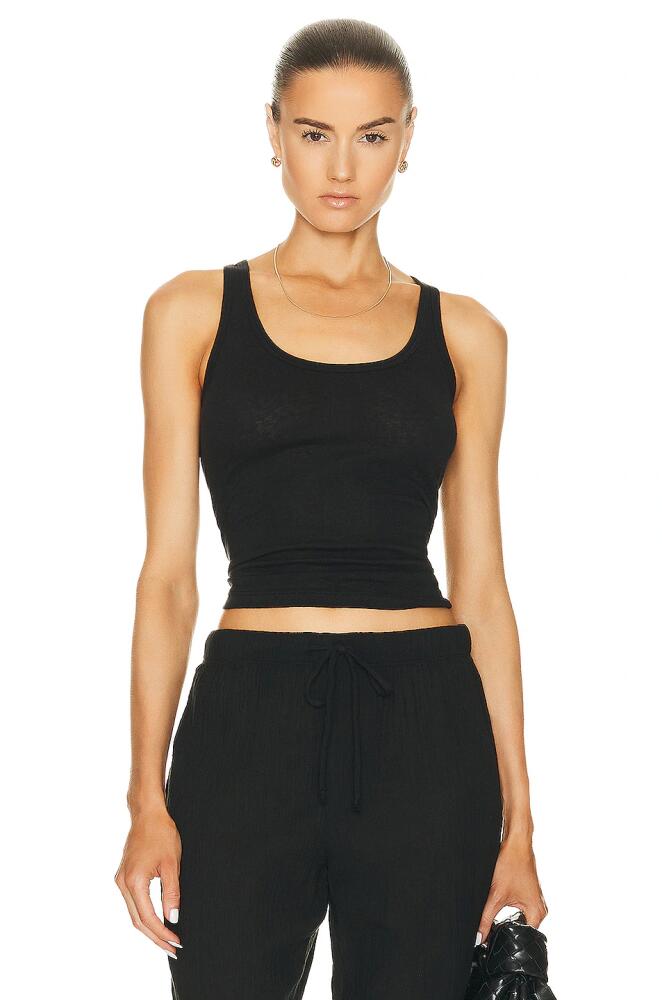 LESET Laura Scoop Neck Tank Top in Black Cover