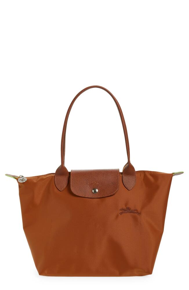 Longchamp Medium Le Pliage Nylon Shoulder Tote in Cognac Cover