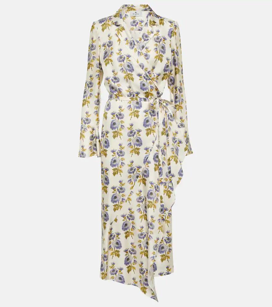 Etro Floral silk-blend twill midi wrap dress Cover