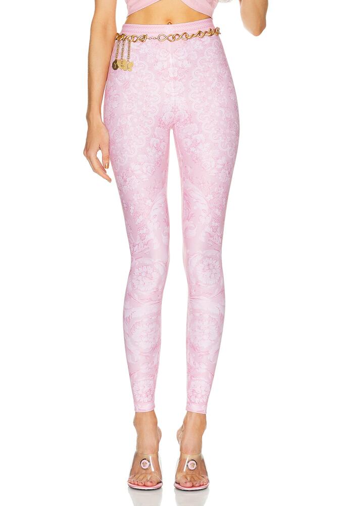 VERSACE Lycra Baroque Leggings in Pink Cover