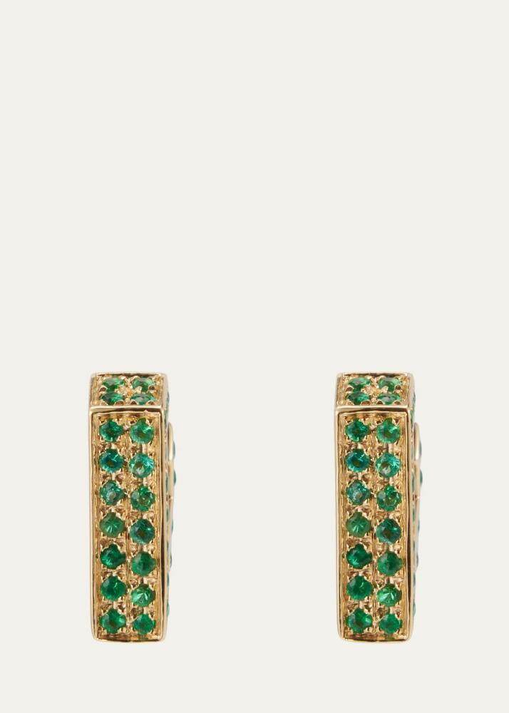 Dries Criel 18k Yellow Gold Emerald Mini Brute Diamanti Earrings Cover