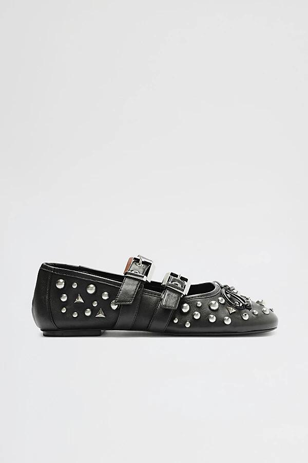 Schutz Leather Sarita Studded Ballet Flat in Black Cover