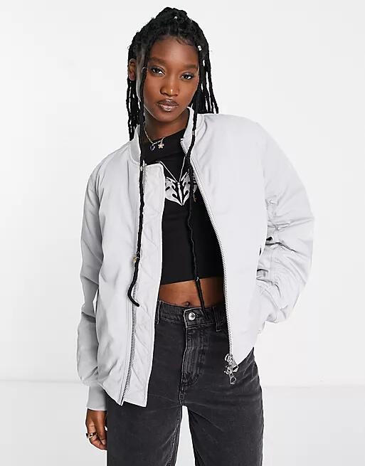 Weekday Destiny bomber jacket in light gray Cover