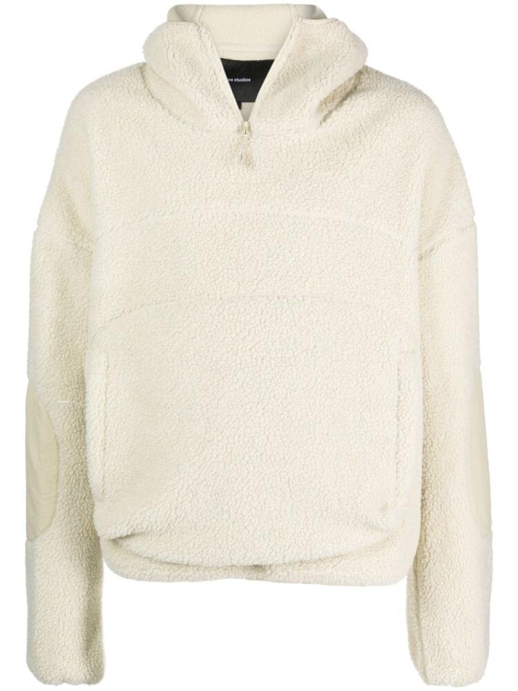 ENTIRE STUDIOS half-zip fleece hoodie - Neutrals Cover