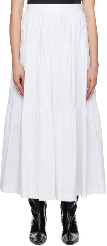 Staud White Sea Midi Skirt Cover