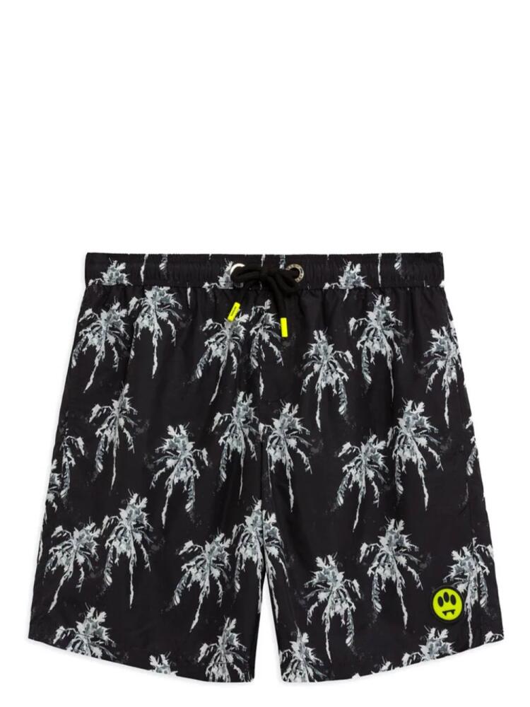 BARROW palm-tree print swim shorts - Black Cover