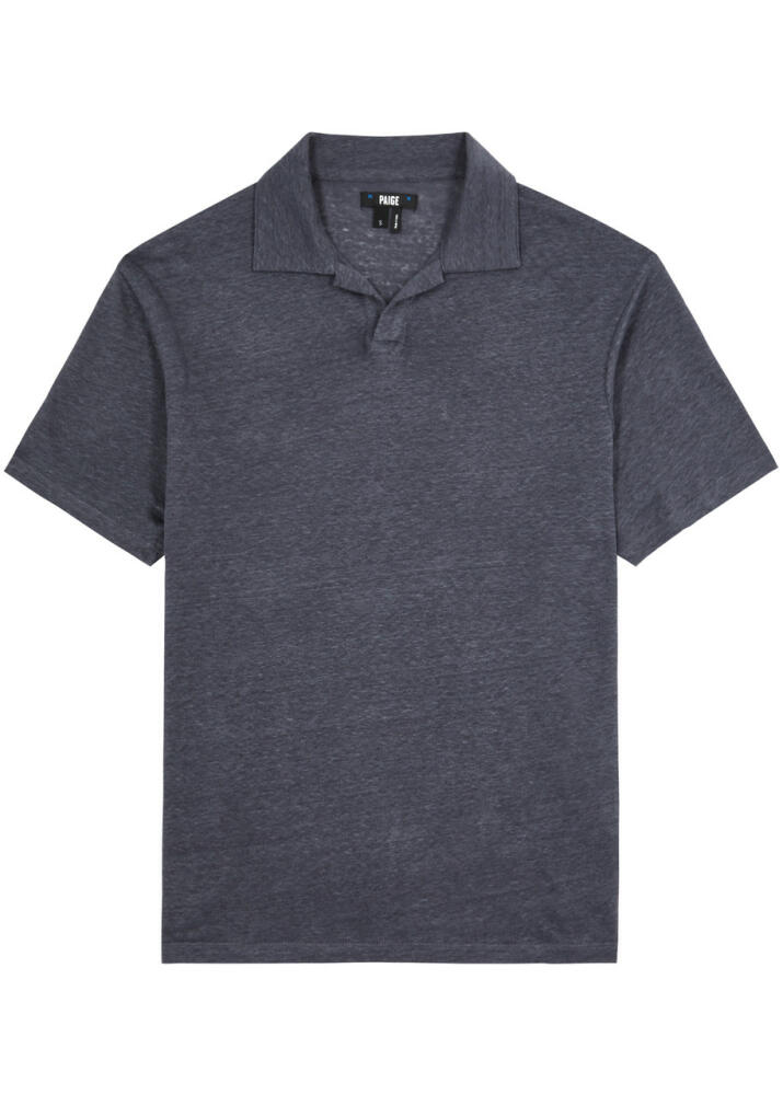 Paige Shelton Linen Polo Shirt - Blue Cover