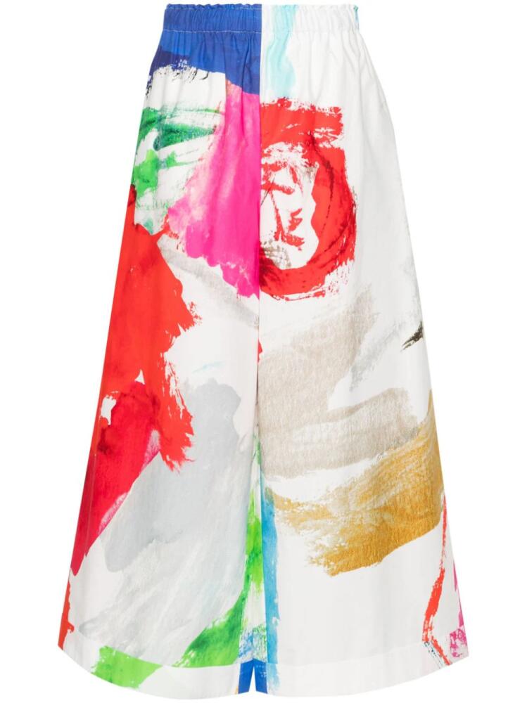 Daniela Gregis abstract-print palazzo pants - White Cover