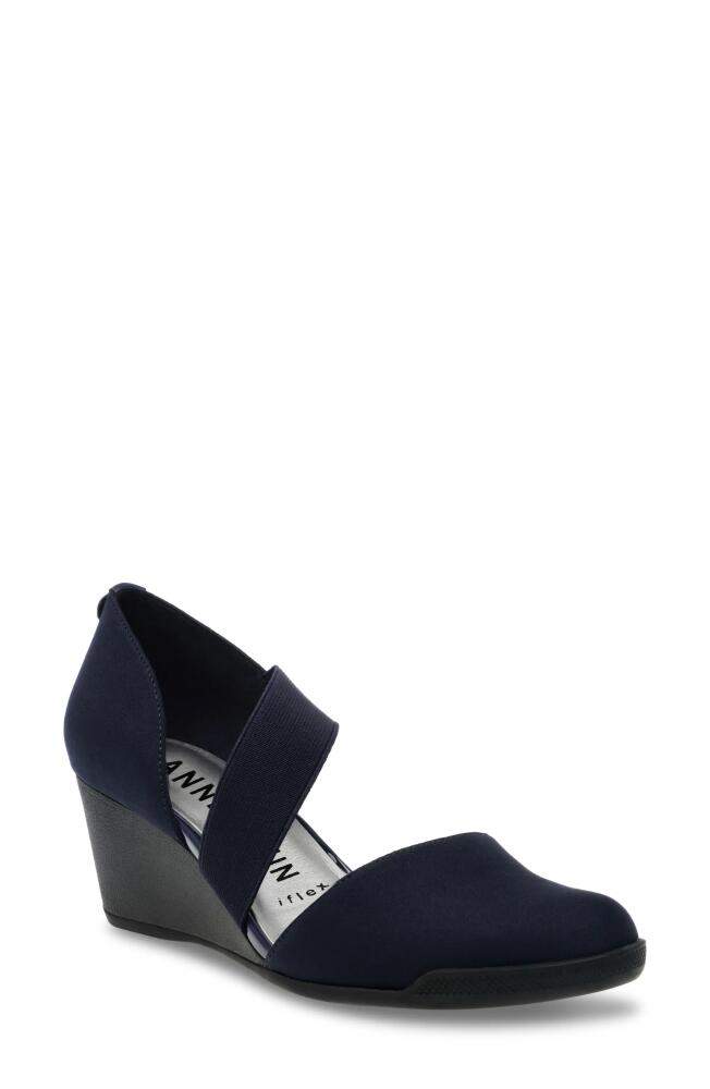 Anne Klein Tara Wedge Pump in Navy Multi Cover