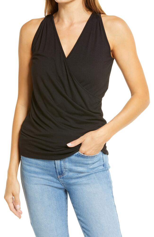 Loveappella Faux Wrap Tank in Black Cover