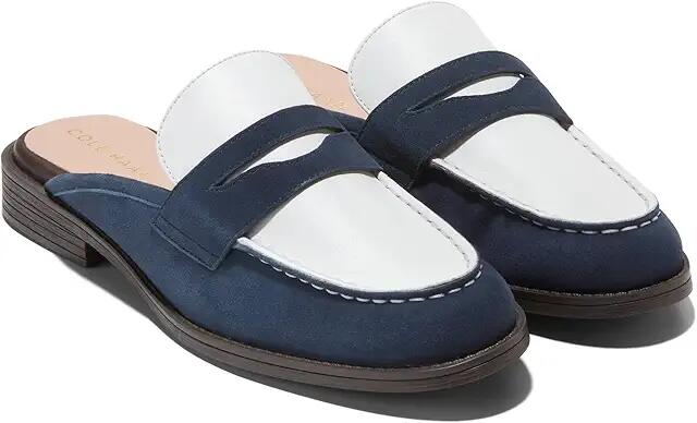 Cole Haan Stassi Penny Mule (Navy Blazer Suede/White Leather) Women's Flat Shoes Cover