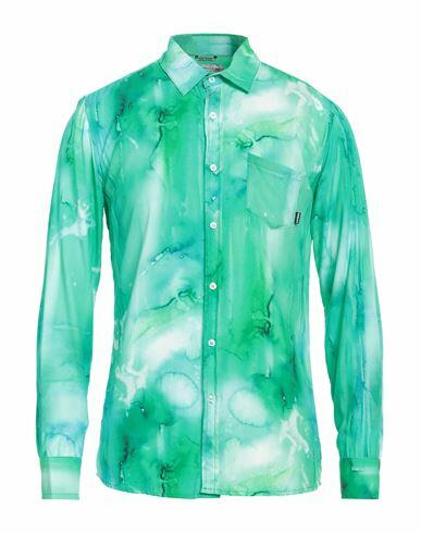 Daniele Alessandrini Homme Man Shirt Green Viscose Cover