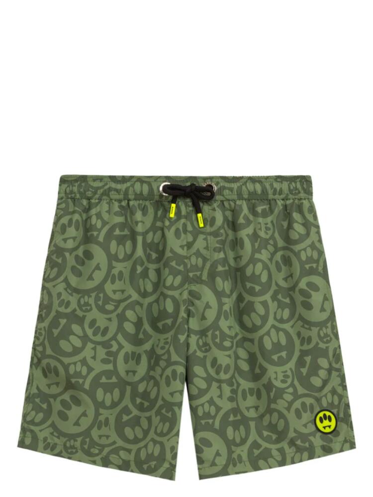 BARROW graphic print swimming shorts - Green Cover