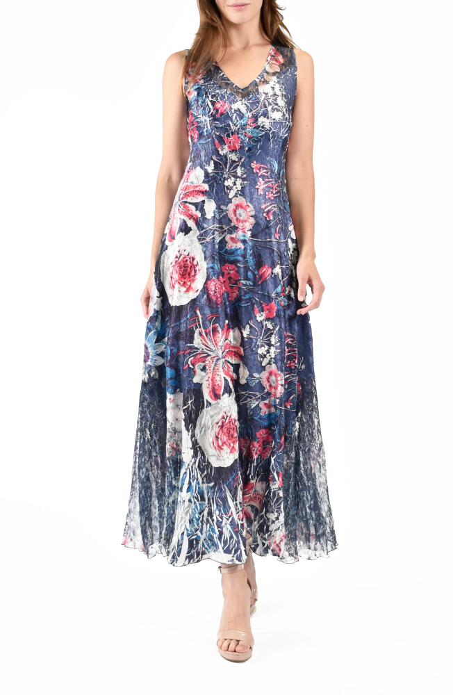 Komarov Lace-Up Back Charmeuse Maxi Dress in Stargazer Lily Cover