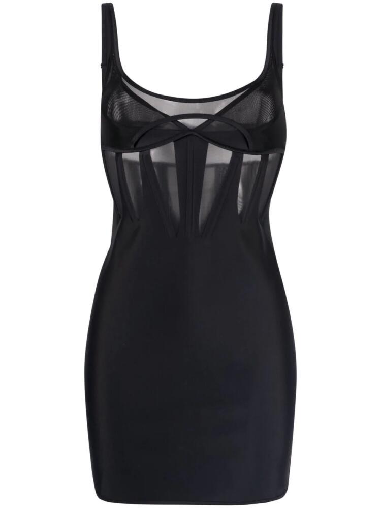 Mugler panelled corset minidress - Black Cover