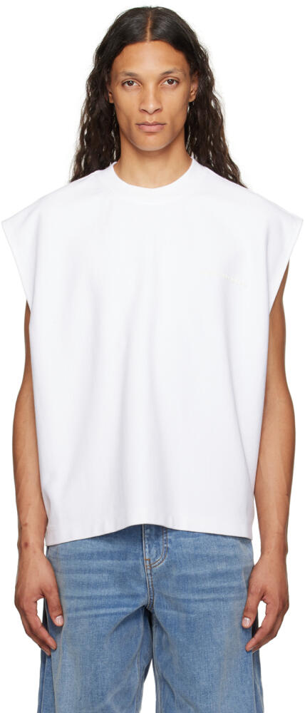 Alexander Wang White Puffed Logo Muscle Tank Top Cover