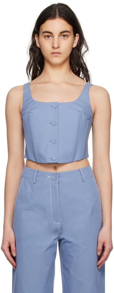 ANNA QUAN Blue Mae Tank Top Cover