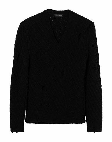 Dolce & gabbana Man Sweater Black Virgin Wool, Polyamide Cover