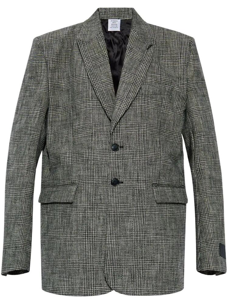 VETEMENTS checkered cotton blazer - Black Cover