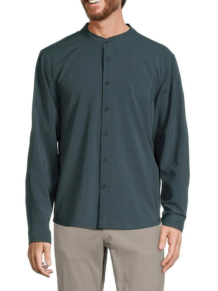 Kenneth Cole Men's Band Collar Shirt - Dark Teal Cover