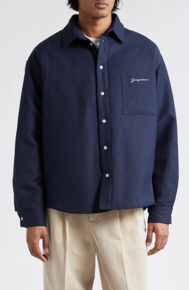 Jacquemus La Chemise Boulanger Padded Overshirt in Dark Navy Cover