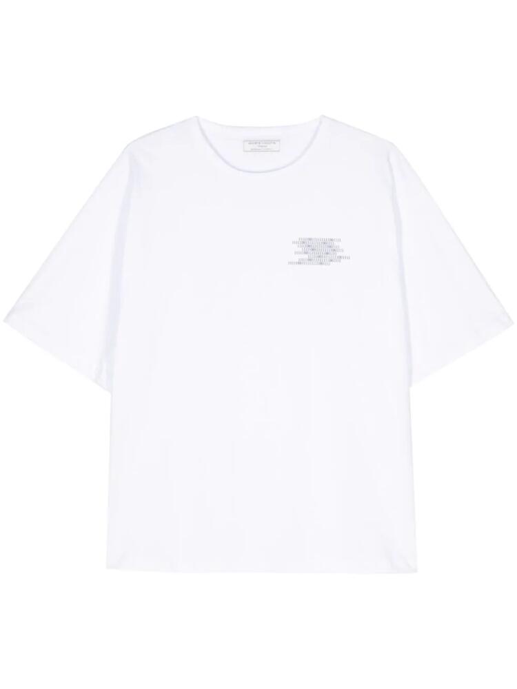 Société Anonyme binary-print cotton T-shirt - White Cover