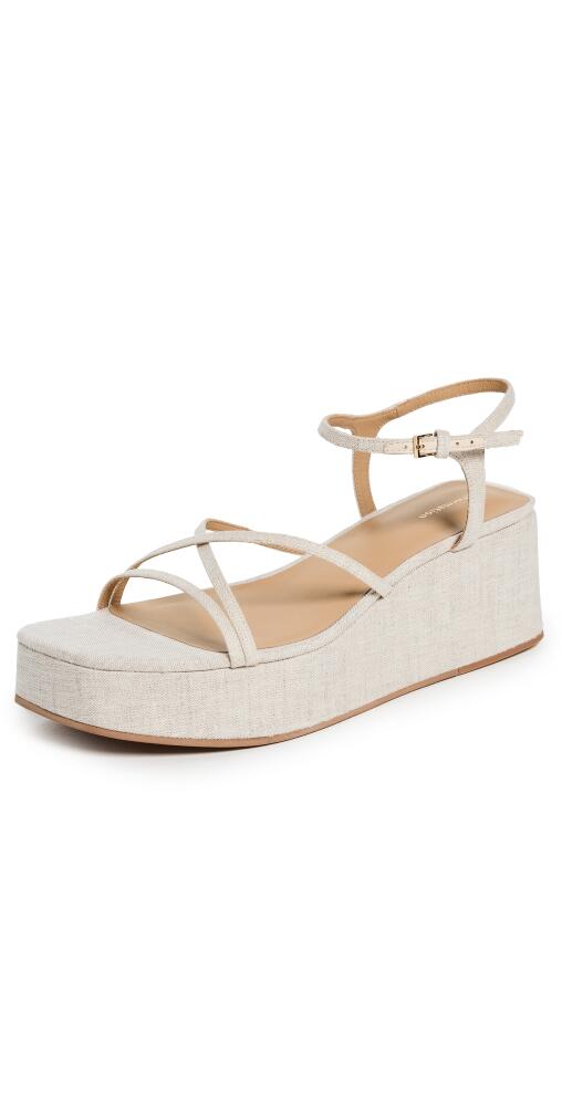 Reformation Zolanda Wedge Sandals Oatmeal Cover