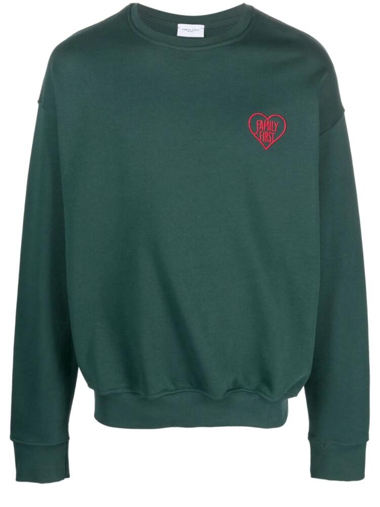 Family First logo-embroidered cotton sweatshirt - Green Cover