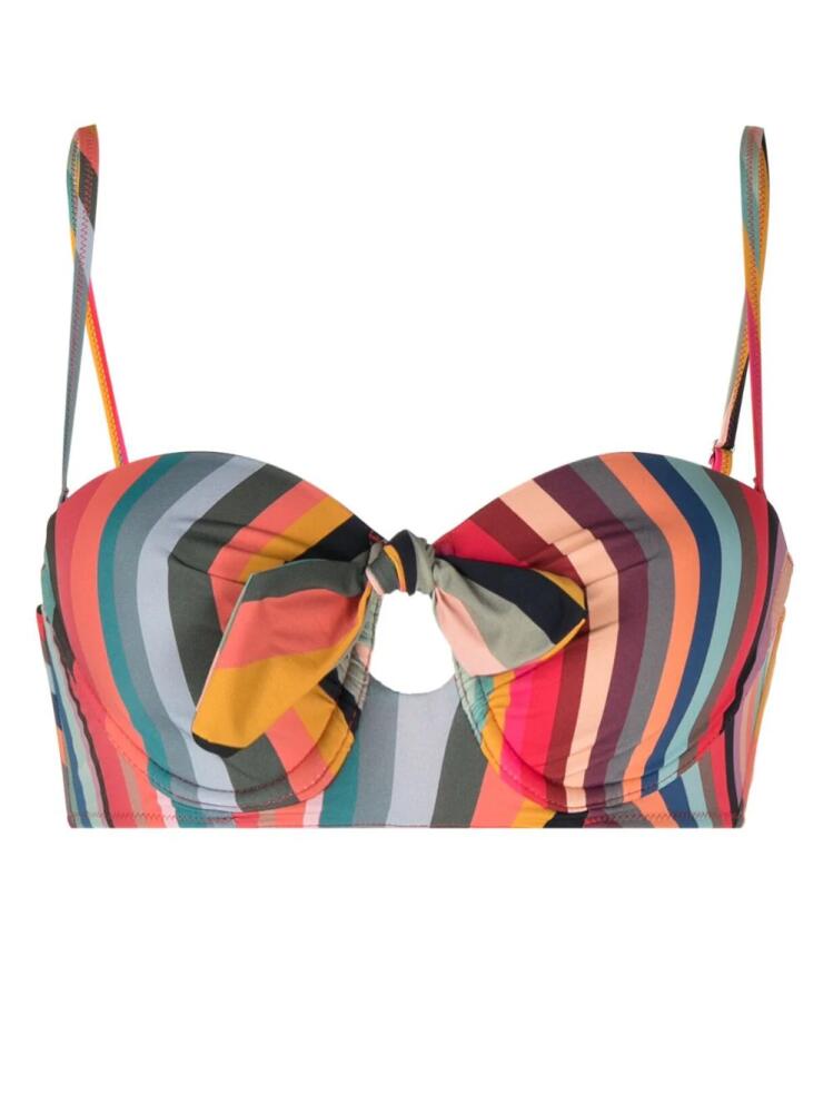 Paul Smith bow-detail striped bikini top - Multicolour Cover