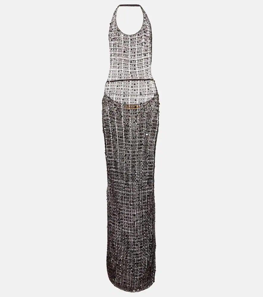 Aya Muse Cutout sequined maxi dress Cover