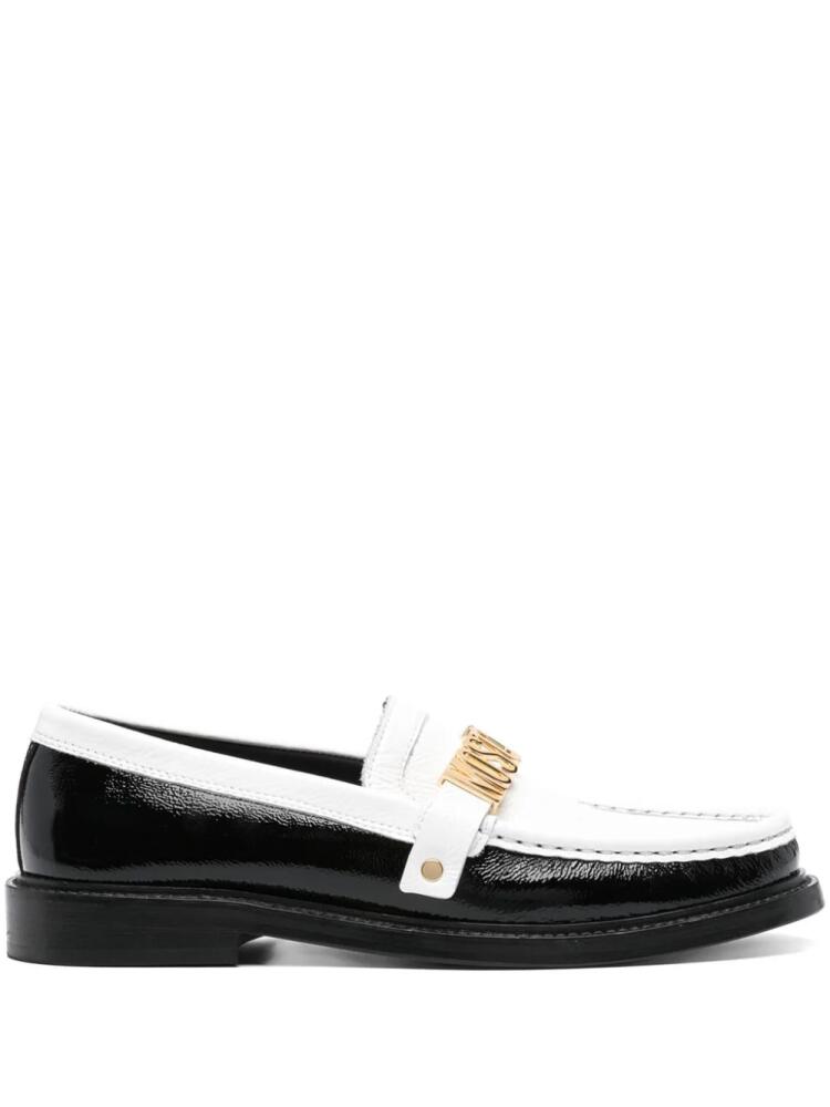 Moschino two-tone leather loafers - White Cover