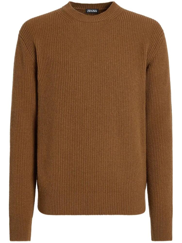 Zegna Oasi cashmere mÃ©lange-effect jumper - Brown Cover