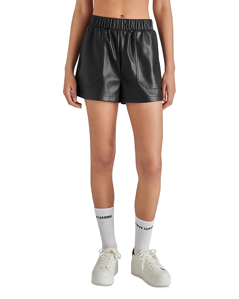 Steve Madden Faux The Record Faux Leather Shorts Cover