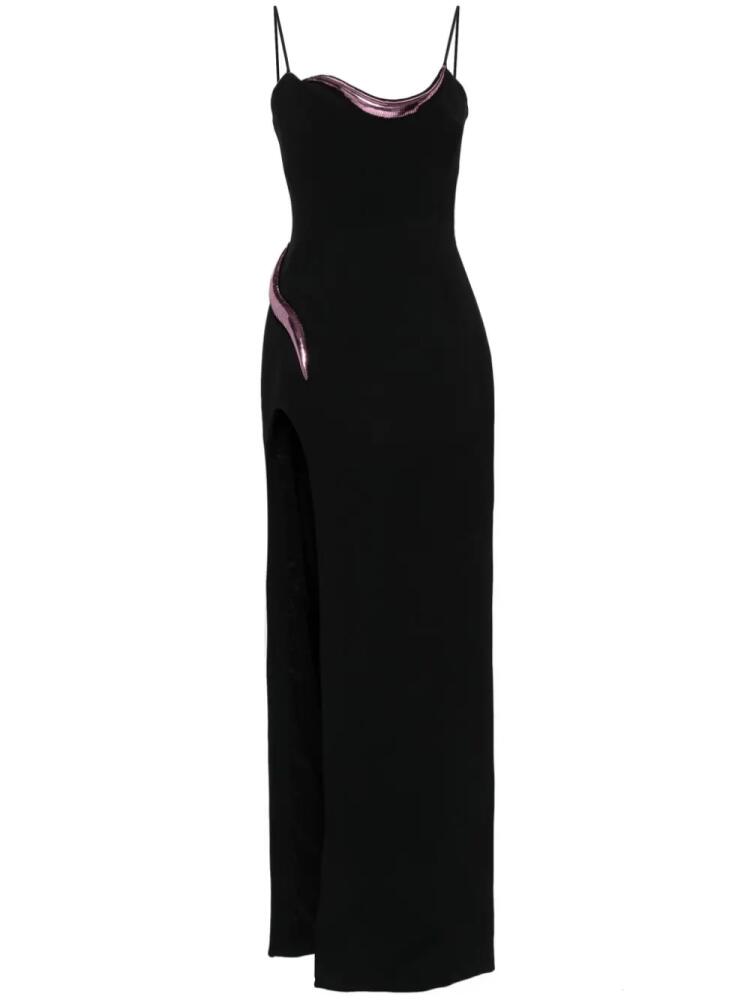 David Koma metallic-appliqué maxi dress - Black Cover