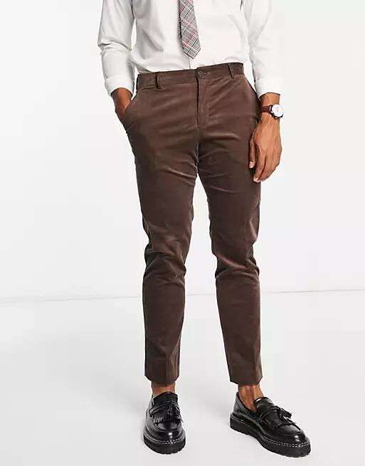 Selected Homme slim fit suit pants in brown cord Cover