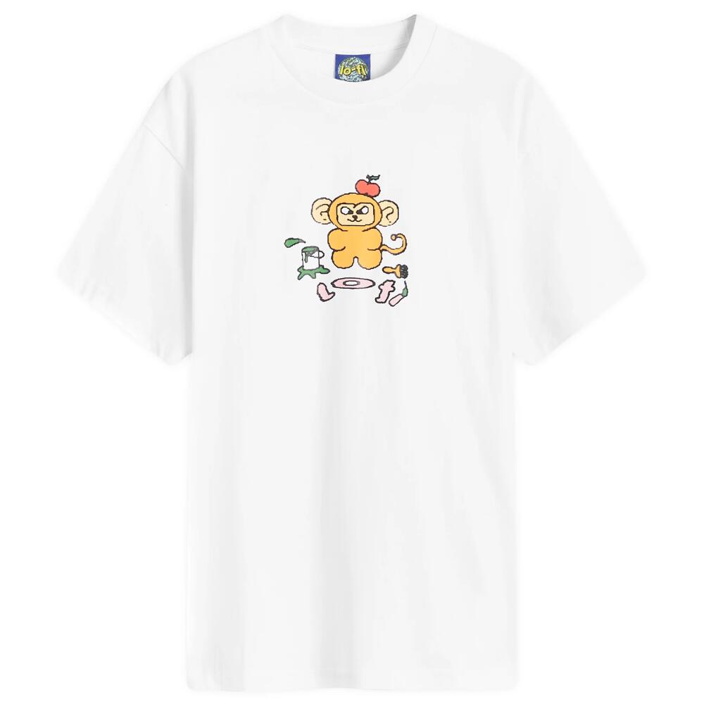 Lo-Fi Men's Art Monkey T-Shirt in White Cover