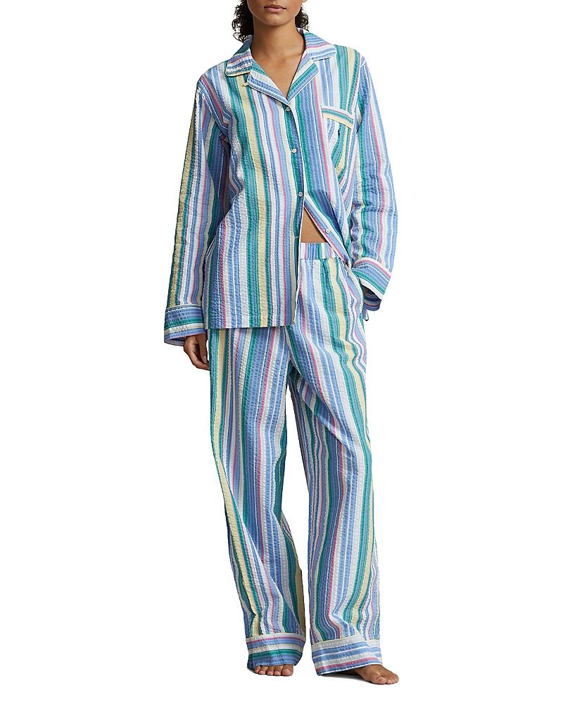 Polo Ralph Lauren Striped Seersucker Long Sleeve Pajama Set Cover