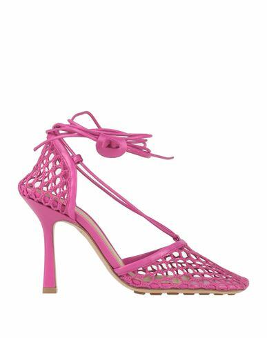 Bottega Veneta Woman Pumps Fuchsia Soft Leather, Textile fibers Cover