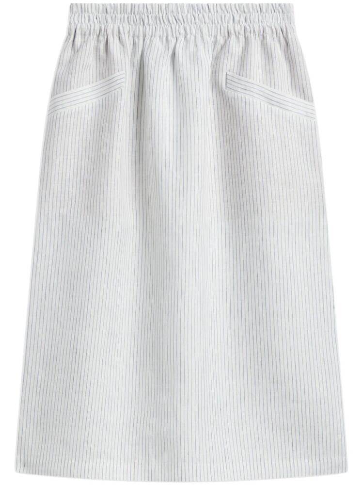 agnès b. striped midi skirt - White Cover