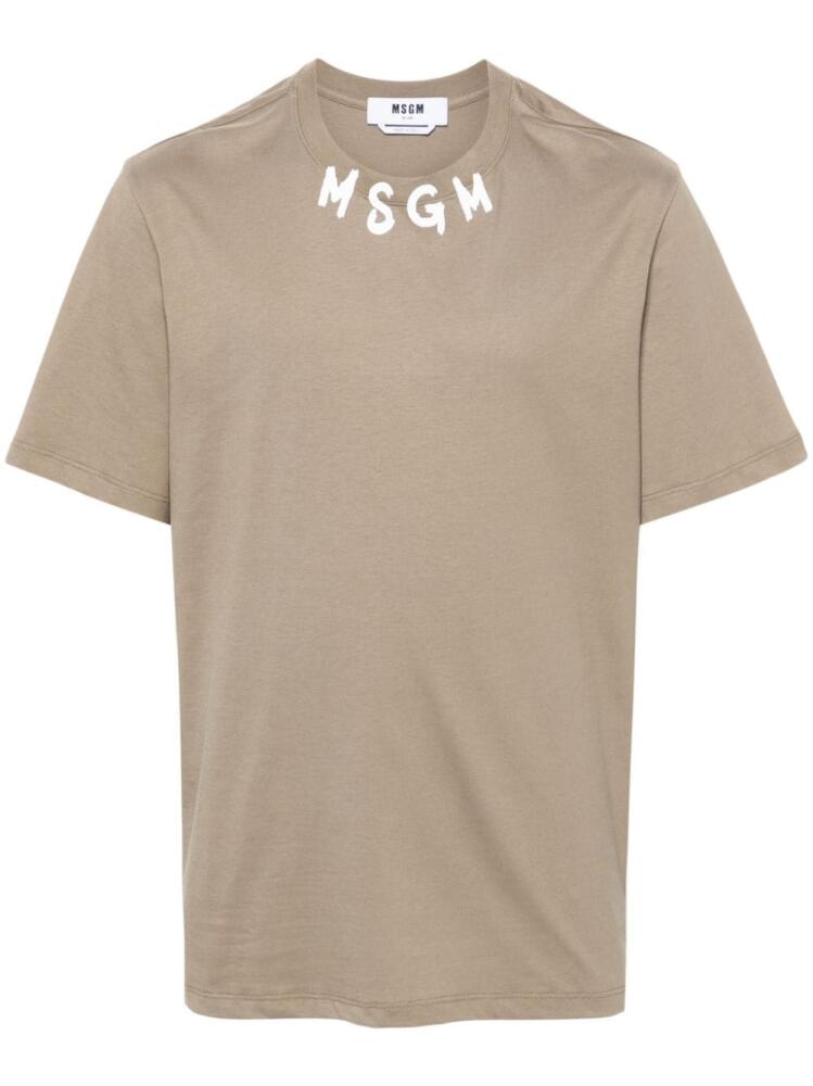 MSGM logo-print T-shirt - Green Cover