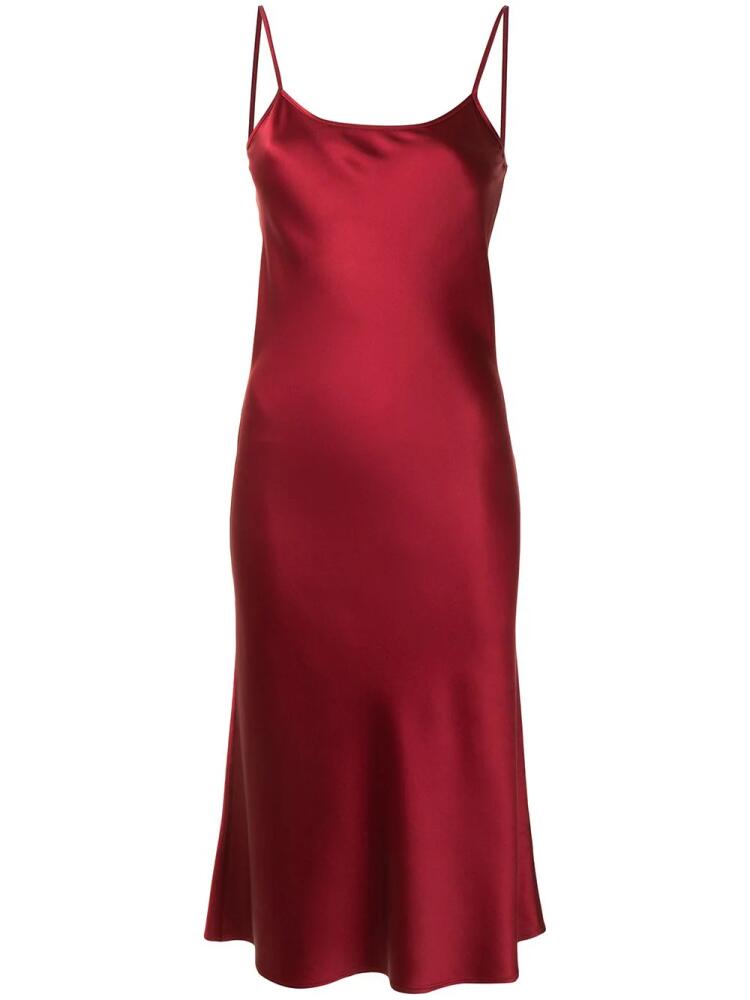 VOZ midi silk slip dress - Red Cover