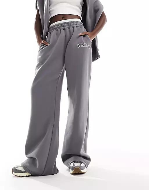 Kaiia logo wide leg sweatpants in gray - part of a set Cover