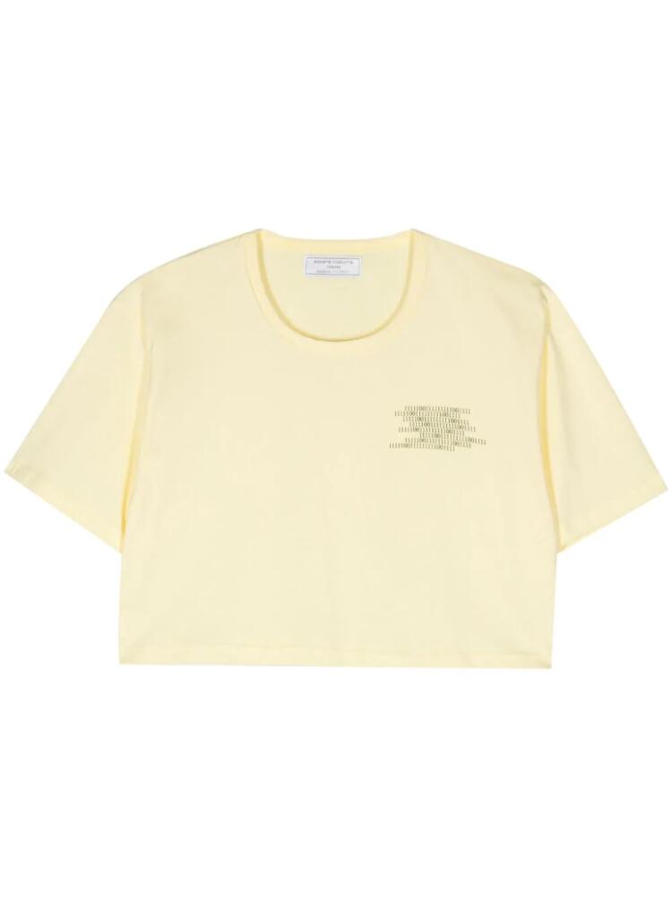 Société Anonyme Binary cropped T-shirt - Yellow Cover