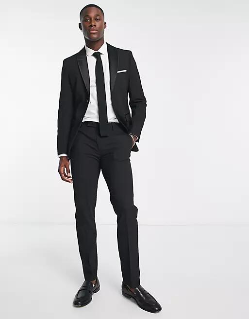 Selected Homme slim fit tux suit pants in black Cover