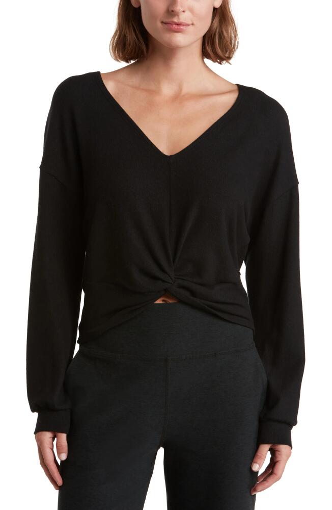 Beyond Yoga Twist Up Reversible Pullover Sweater in Black Cover