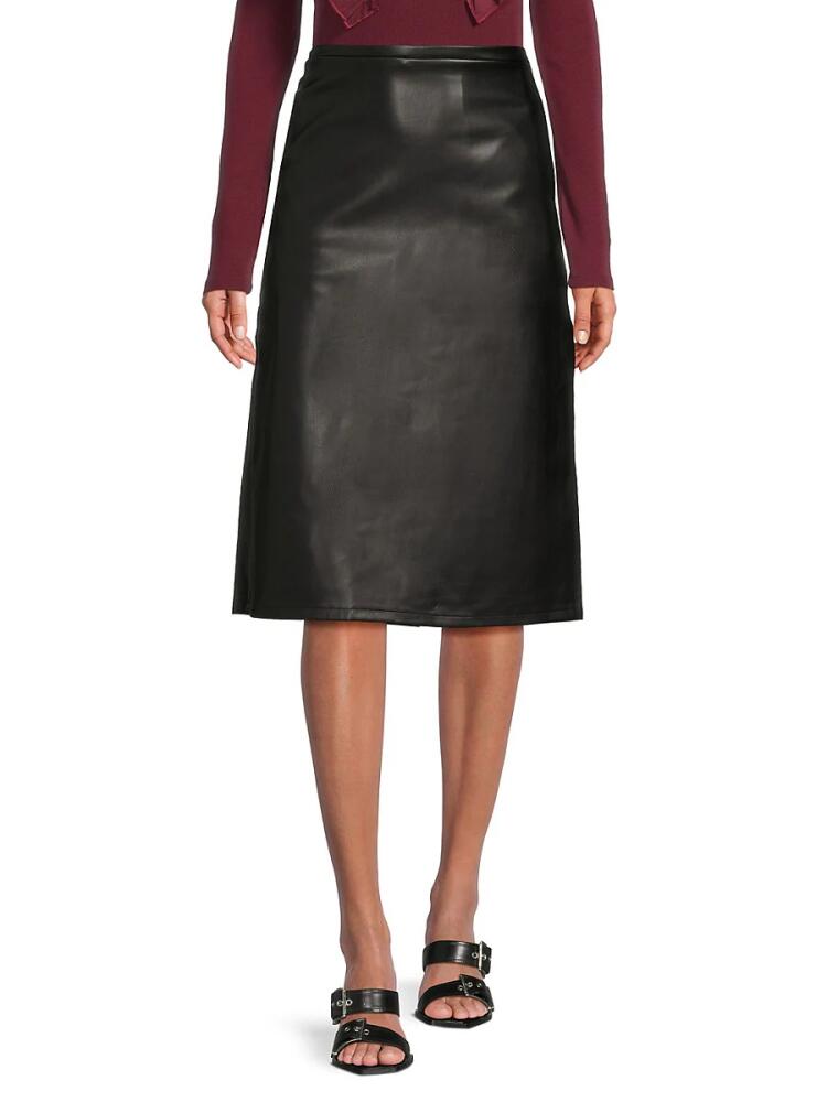 Joe's Jeans Women's Vegan Leather Midi Skirt - Black Cover