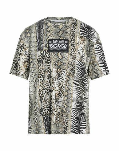 Just Cavalli Man T-shirt Beige Cotton Cover