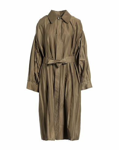 Mm6 Maison Margiela Woman Overcoat & Trench Coat Military green Polyester, Cotton Cover