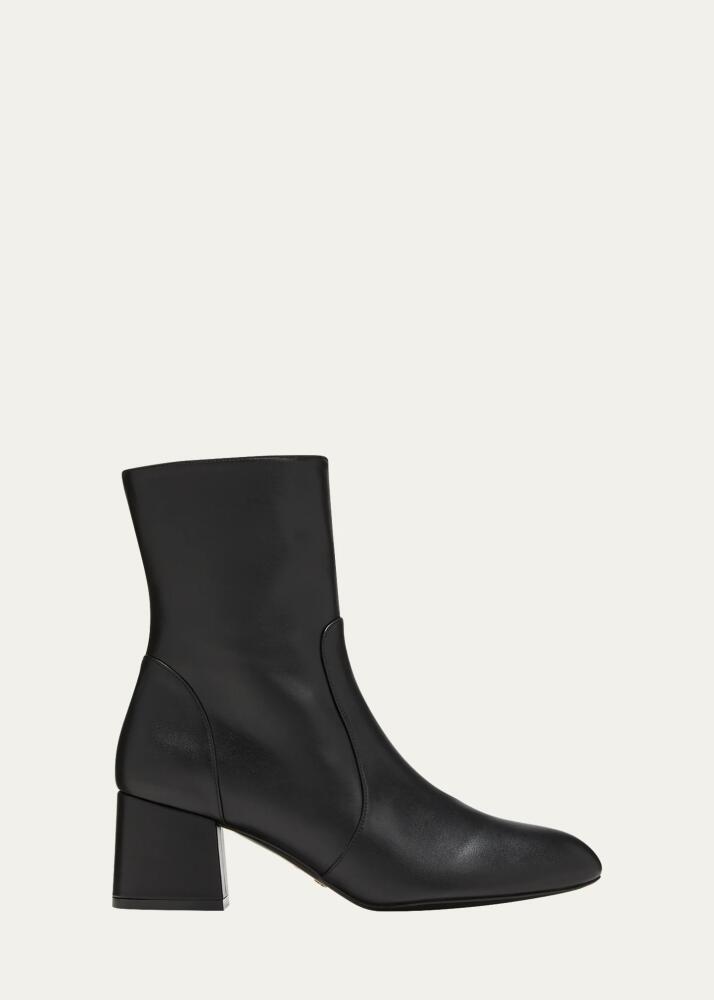 Stuart Weitzman Flareblock Leather Zip Ankle Booties Cover