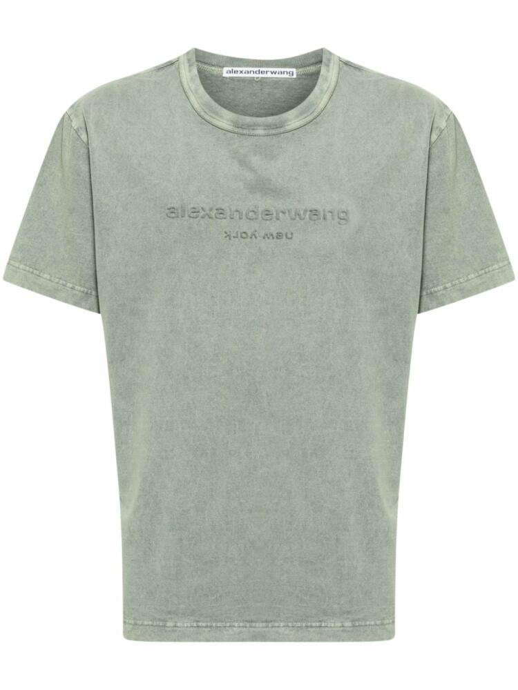 Alexander Wang logo-embossed cotton T-shirt - Green Cover